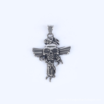 Bijoux de mode rétro Ghost Head Cross Titanium Steel en acier inoxydable Jewelry Pendant Collier